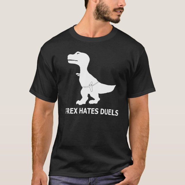 T-Rex deia o t-shirt da obscuridade dos duelos (Frente)