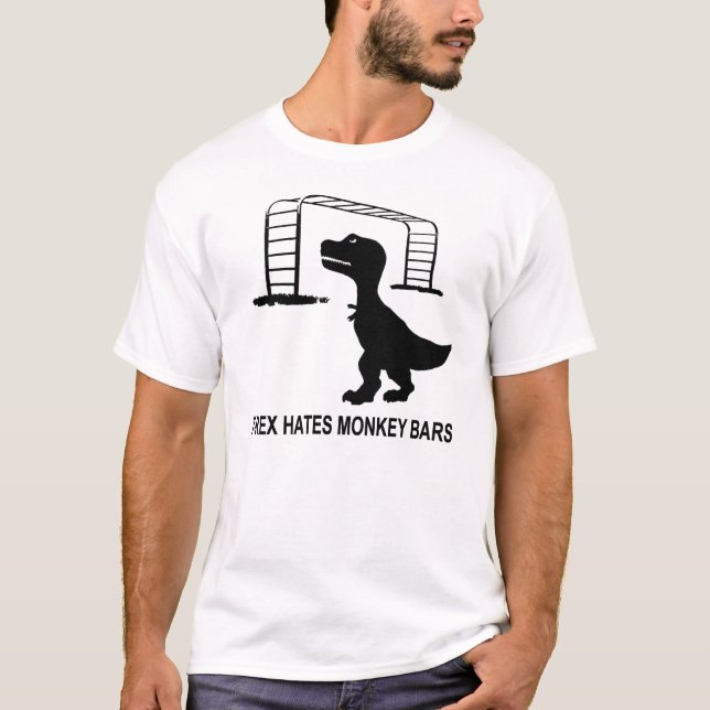T-Rex deia o t-shirt leve dos bares de macaco (Frente)
