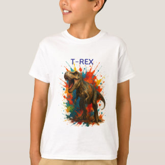 T-Rex Dino Kinder T-Shirt – Bunte Action für klein
