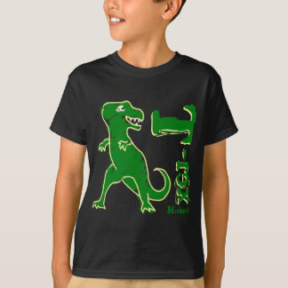 T-Rex Dinossauro Chalkboard Crianças Camiseta Negr