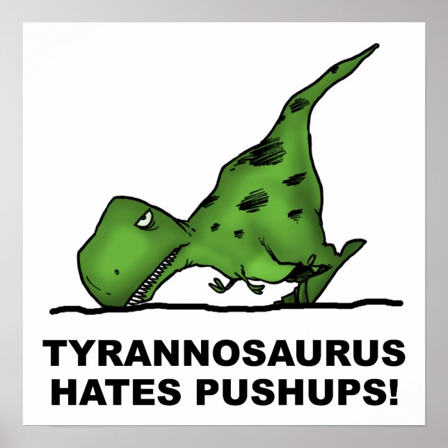 T-Rex Pushups Poster engraçado (Frente)