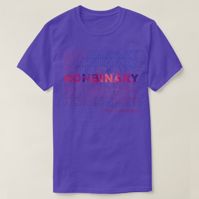 T-S Transgênero Transgênero LGBT de Camisa Não-Bin (Frente do Design)