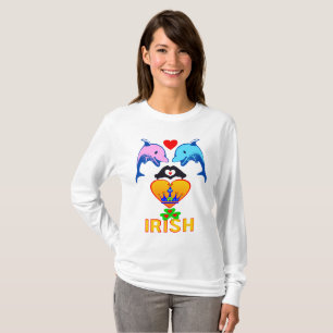 T-shirt ♥ ت ☘ me beije. Sou irlandês-irlandês Regra Fabulo