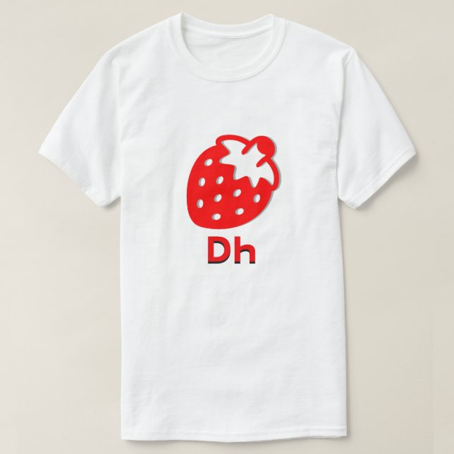 T-shirt Ꭰ Ꮒ - Morango em Cherokee (Frente do Design)