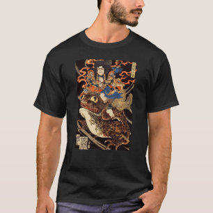 T-shirt 侍と化け蛙, samurai do 国芳 e sapo gigante,