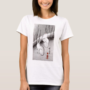 T-shirt 月に兎, lua do 広重 e coelhos, Hiroshige, Uki