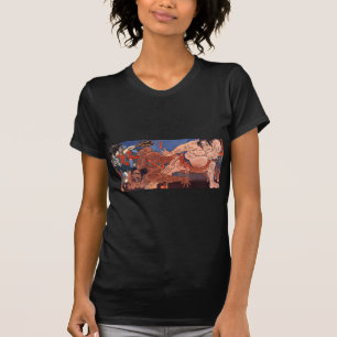 T-shirt 相撲, luta de Sumo do 国芳, Kuniyoshi, Ukiyo-e