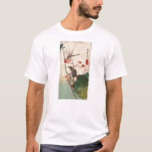 T-shirt 花 に ト ボ, 広 重 Dragonfly e Flower, Hiroshige, Ukiyo-