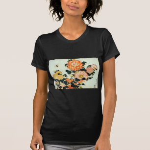 T-shirt 菊 と 蜂, 北 斎 Chrysanthemum e Bee, Hokusai