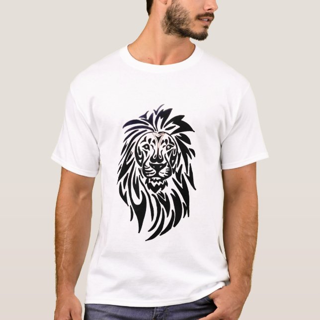 T-shirt 001 - Leão - preto e branco (Frente)