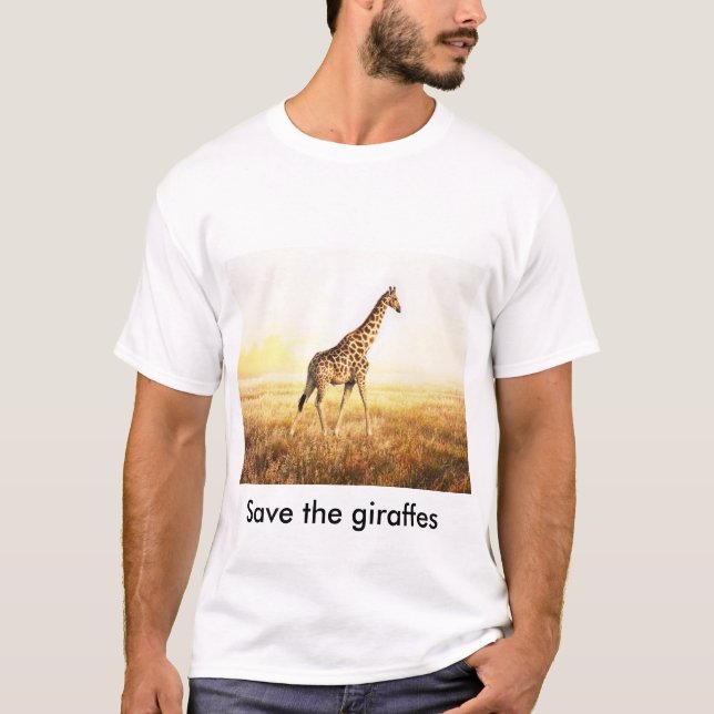 T-shirt 100% algodão - “Save the giraffes” - (Frente)