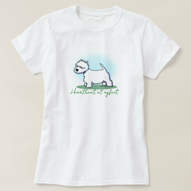 T-Shirt 100% Algodão Westie Terrier (Frente do Design)
