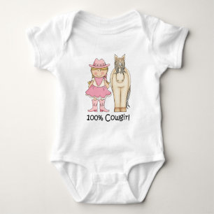 T-shirt 100% de vaqueira loira e cavalo