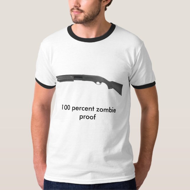 T-shirt 100 por cento de prova do zombi (Frente)