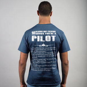 T-shirt 10 razões sabem porque você é um piloto