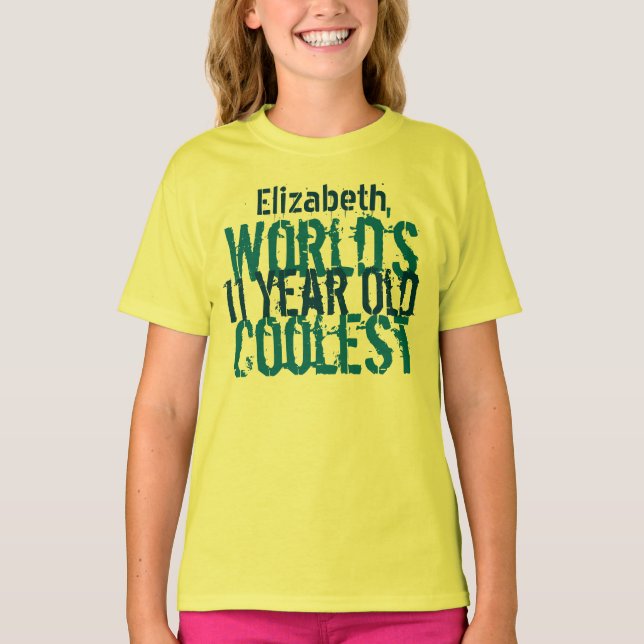 T-shirt 11 Birthday Gift World's Fresco 11 Anos (Frente)