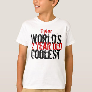 T-shirt 12 Birthday Gift World's Coolest de 12 anos