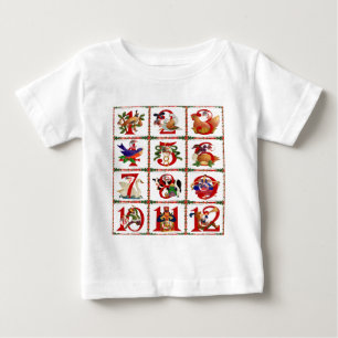 T-shirt 12 Dias De Presentes De Impressão De Quilta De Nat