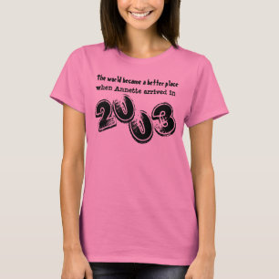 T-shirt 12o Presente de aniversário sentimento 08A de 200