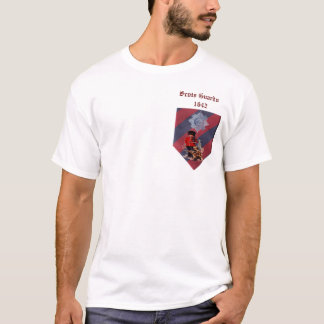 T-shirt 1642 escocês do azul do vermelho azul das