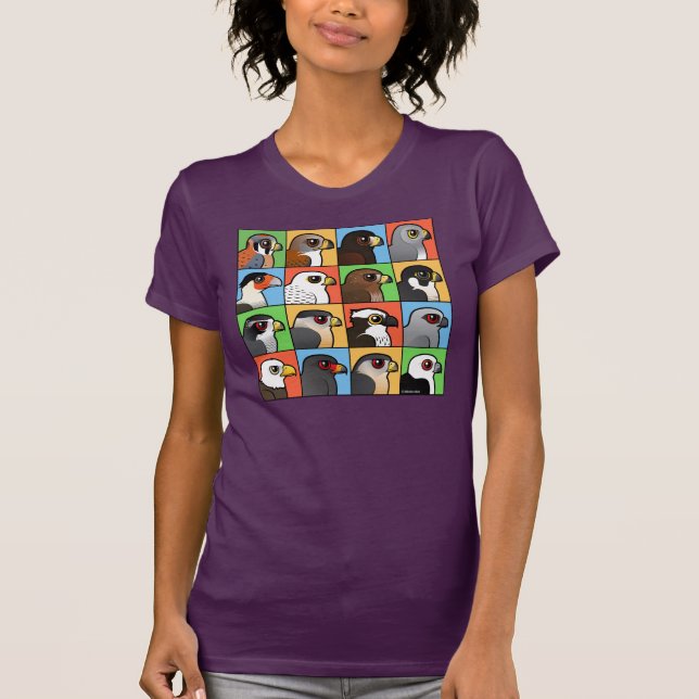 T-shirt 16 perfis norte-americanos do raptor (Frente)