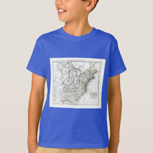 T-shirt 1806 mapa - d'Amrique de Les Etats Unis
