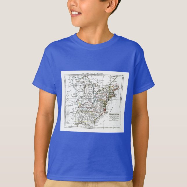 T-shirt 1806 mapa - d'Amrique de Les Etats Unis (Frente)