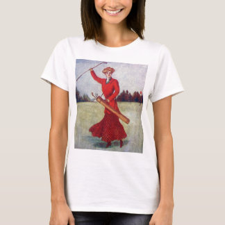 T-shirt 1910s da forma do golfe das mulheres do vintage