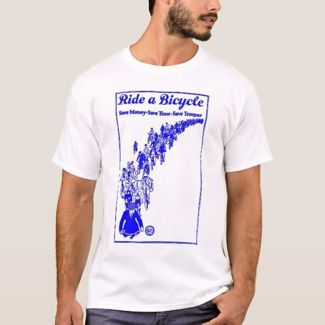T-shirt 1921 bicicletas azuis (Frente)