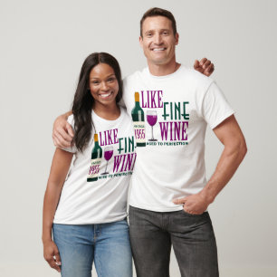 T-shirt 1955 COMO O VINHO fino envelhecido ao vintage da