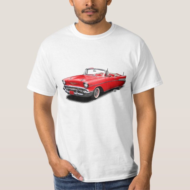 T-shirt 1957 de Bel Air do vermelho (Frente)