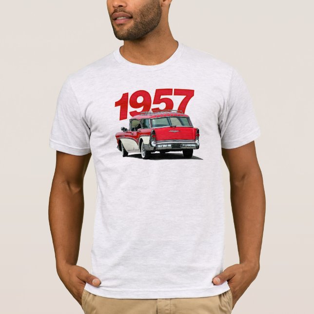 T-shirt 1957 vermelho e do branco de Buick da (Frente)