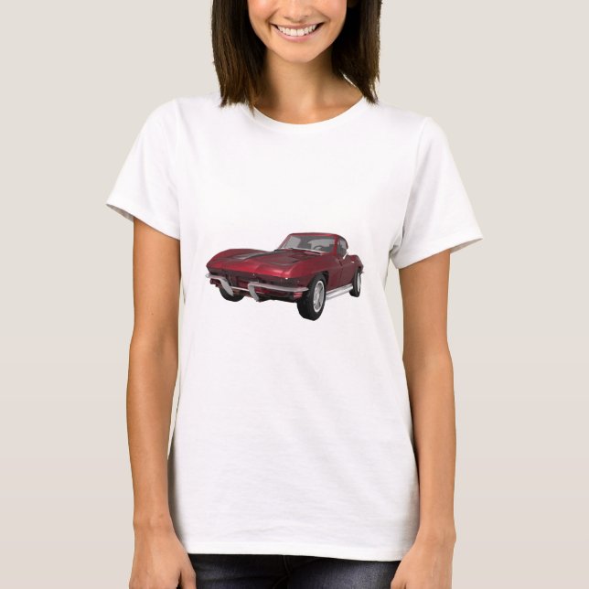 T-shirt 1967 Corvette: Carro desportivo: Candy Apple Finis (Frente)