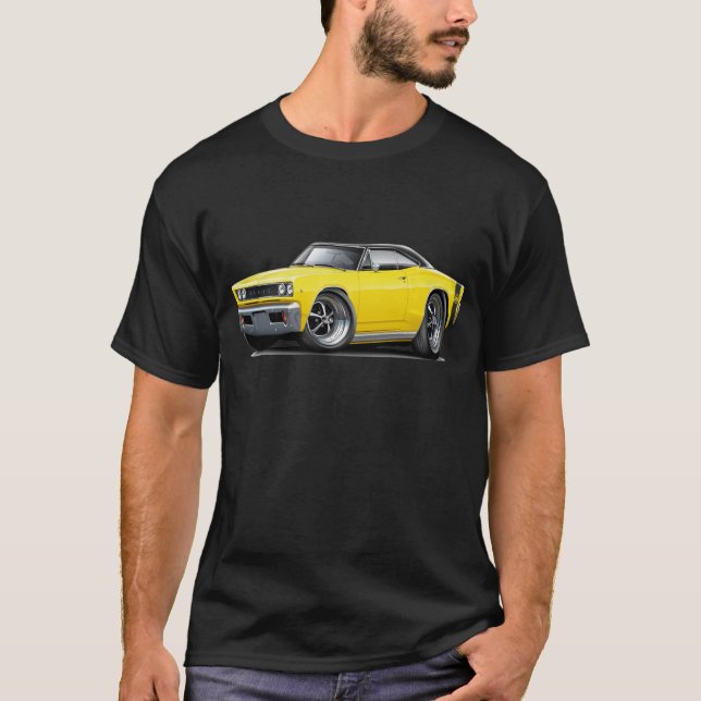 T-shirt 1968 partes superiores Amarelo-Pretas da abelha (Frente)