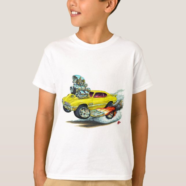 T-shirt 1970-72 carro amarelo do cutelo 442 dos velhos (Frente)
