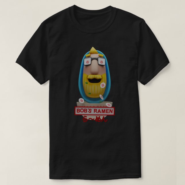 T-Shirt 1 Ramen do Bob da Liga dos Foguetes (Frente do Design)