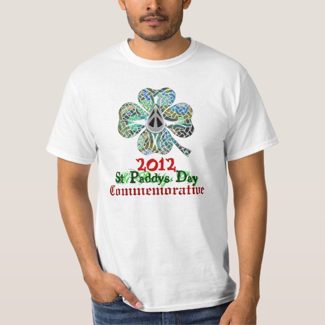 T-shirt 1PEACE da """ do dia 2012 COMMEMMORATIVE de Paddys (Frente)