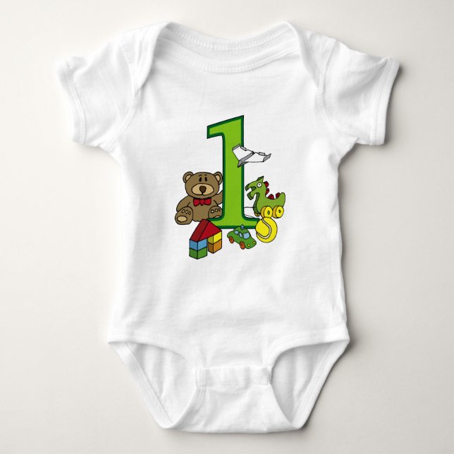 T-shirt 1st children birthday toys birthday party (Frente)