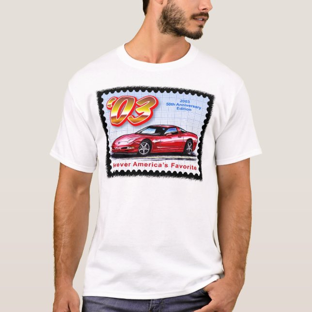 T-shirt 2003 50th aniversários Corveta (Frente)