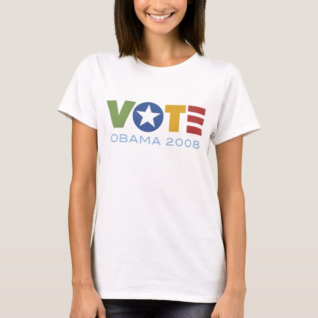 T-shirt 2008 de Obama do VOTO (Frente)