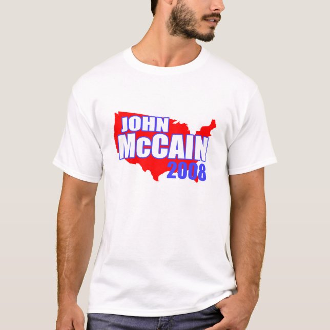 T-shirt 2008 vermelho de John McCain América (Frente)