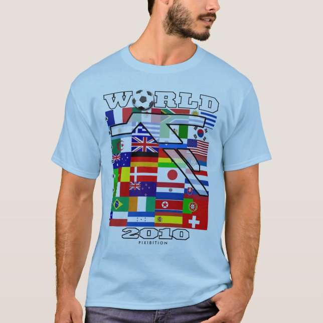 T-shirt 2010 azul principal do futebol do (Frente)