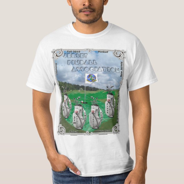 T-shirt 2010 do competiam da queda de JPA PinGolf (Frente)