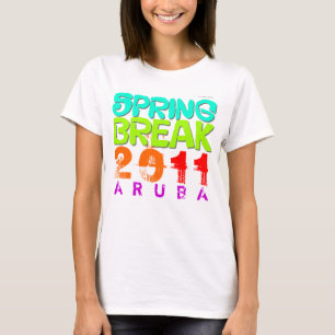 T-shirt 2011 do branco de Aruba das férias da