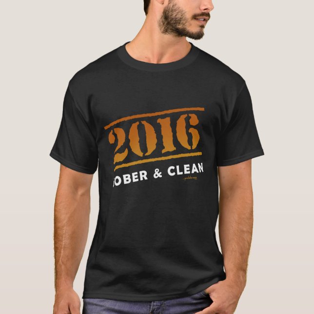 T-shirt 2016: Sóbrio e limpo (Frente)