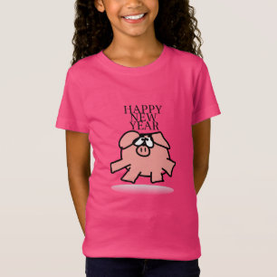 T-shirt 2019 engraçado da menina do ano do porco