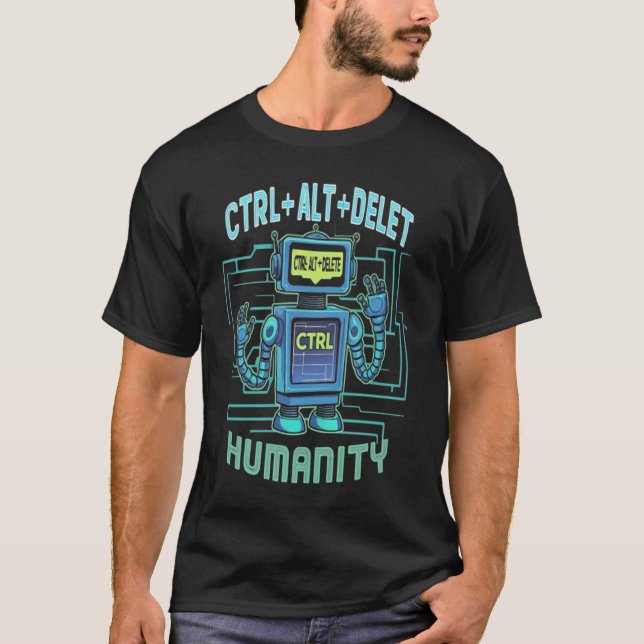 T-Shirt 2025 Engraçado AI Robot - ChatGPT 6.0 Meme (Frente)