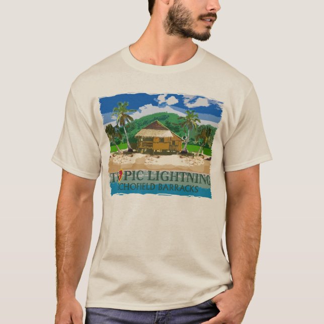 T-shirt 25o Relâmpago tropical Havaí da divisão de (Frente)