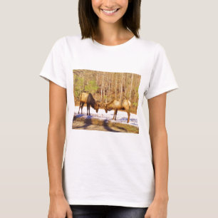 T-shirt 2~ 2 Bull Elk na neve