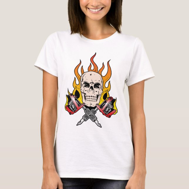T-shirt 318 Tatuagem do crânio (Frente)